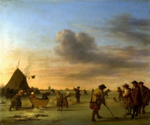 212/velde, adriaen van de - golfers on the ice near haarlem